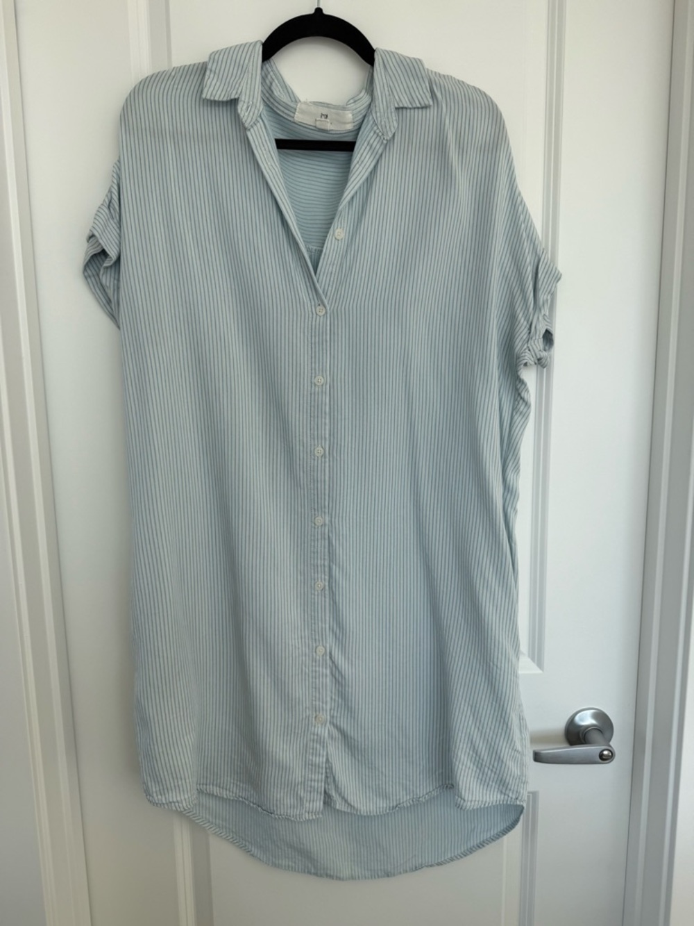 THREAD & SUPPLY | Blue and White Striped Shirt Dress - size large